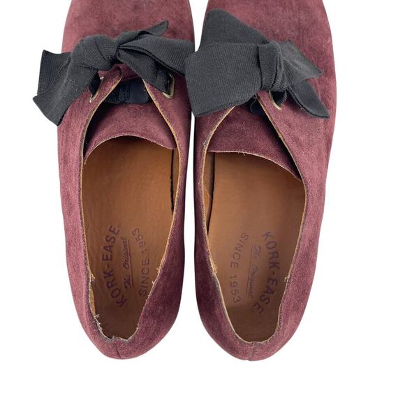 Kork-Ease Beryl Bow Suede Oxford in Burgundy Size 8.5 - Picture 7 of 11